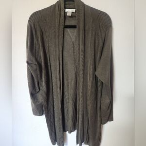 Christopher & Banks Olive Green Knit Cardigan